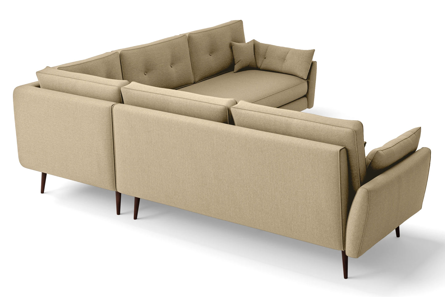 Avellino 5 Seater Corner Sofa Beige Linen Fabric