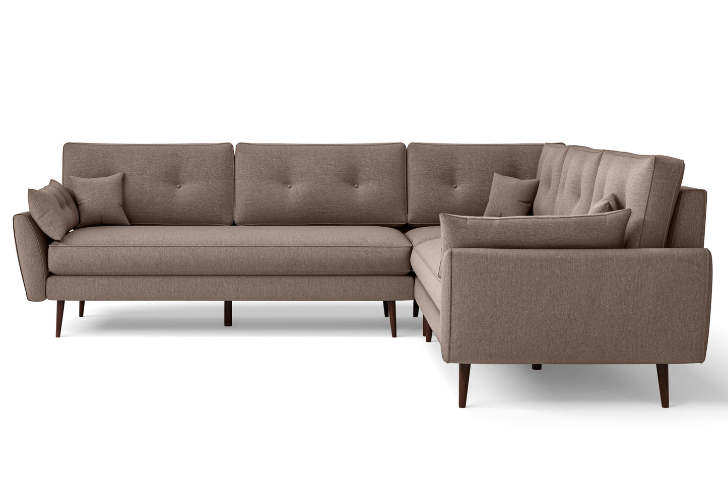 Avellino 5 Seater Corner Sofa Caramel Linen Fabric