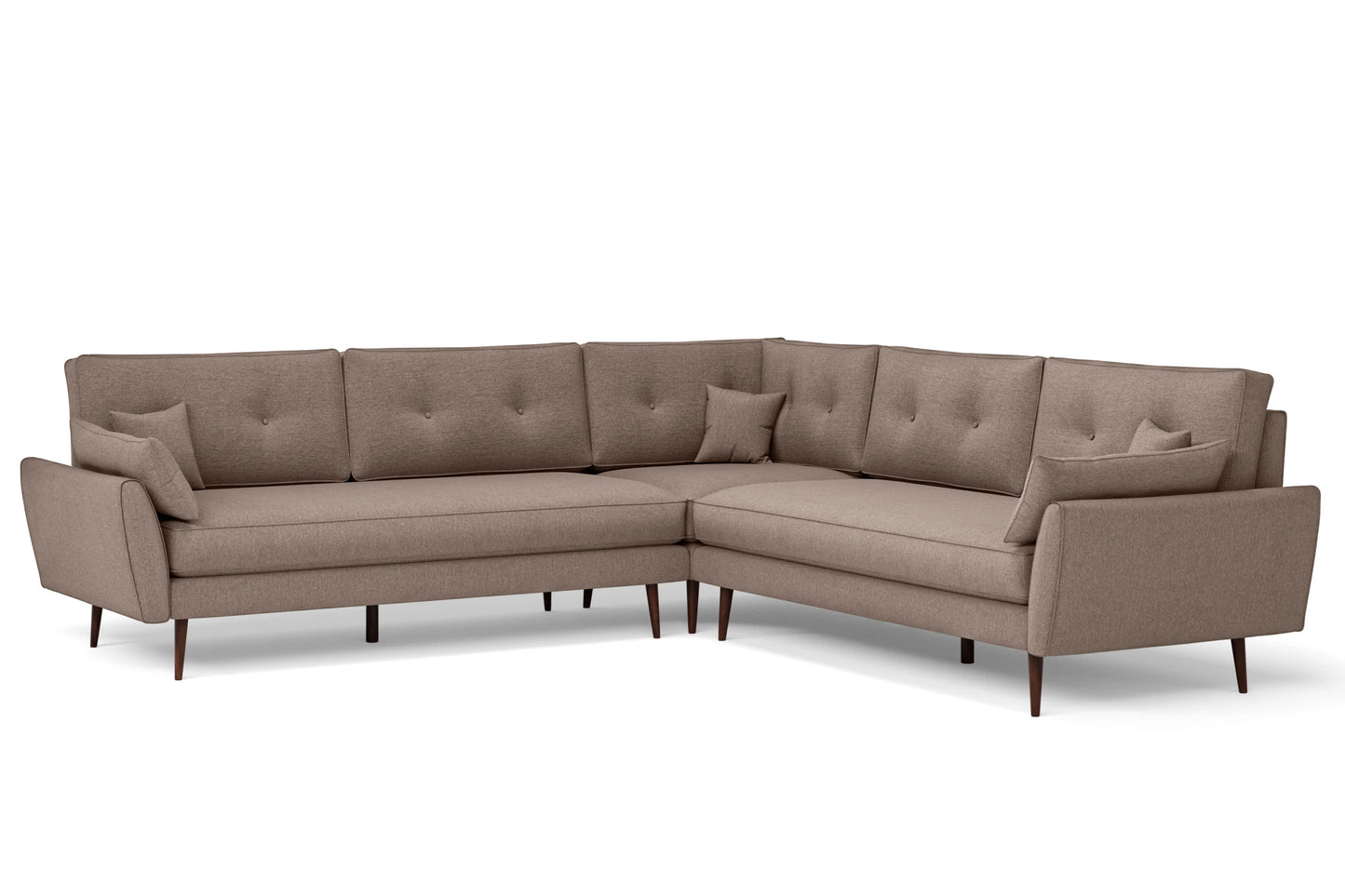 Avellino 5 Seater Corner Sofa Caramel Linen Fabric