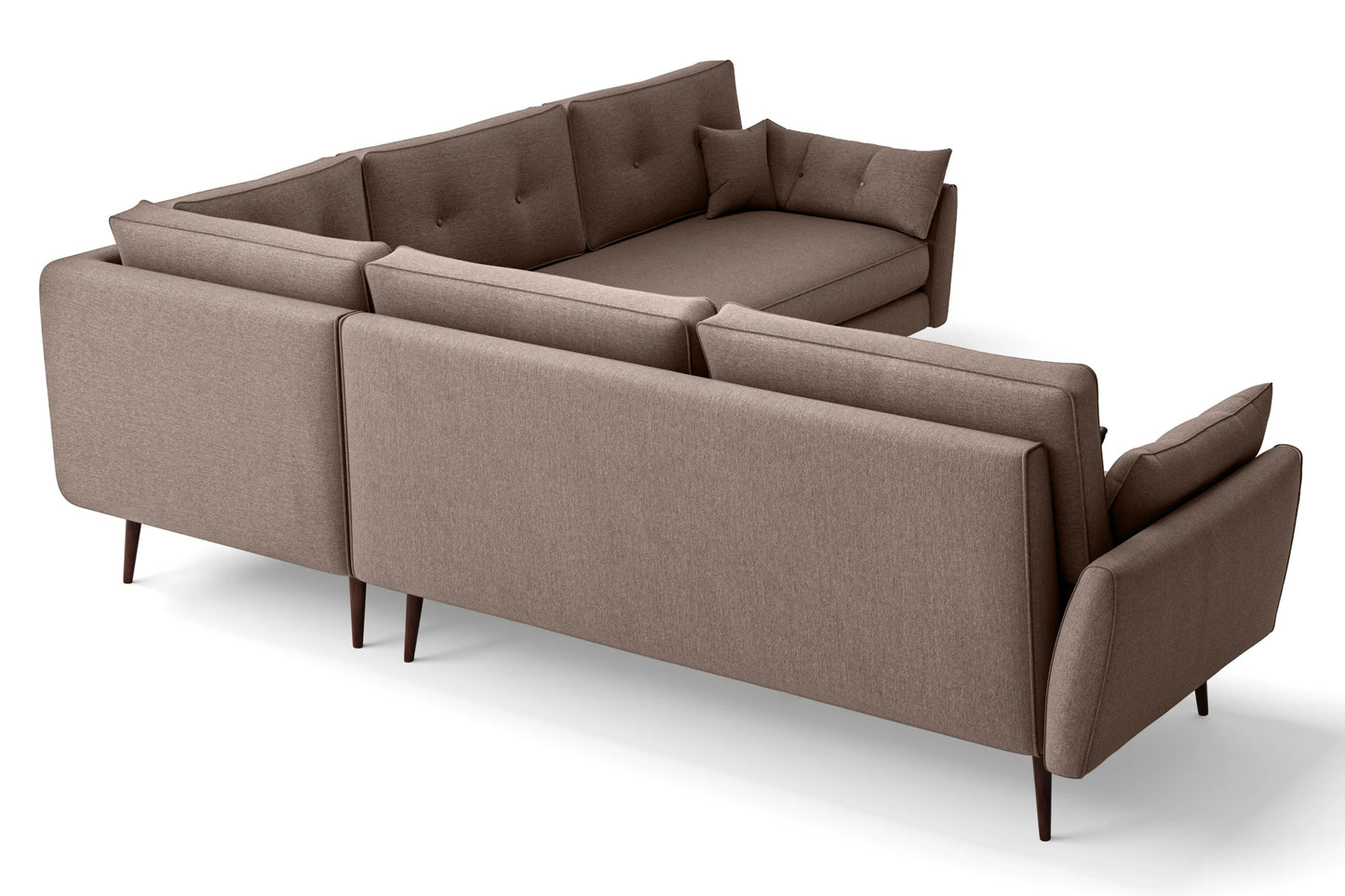 Avellino 5 Seater Corner Sofa Caramel Linen Fabric