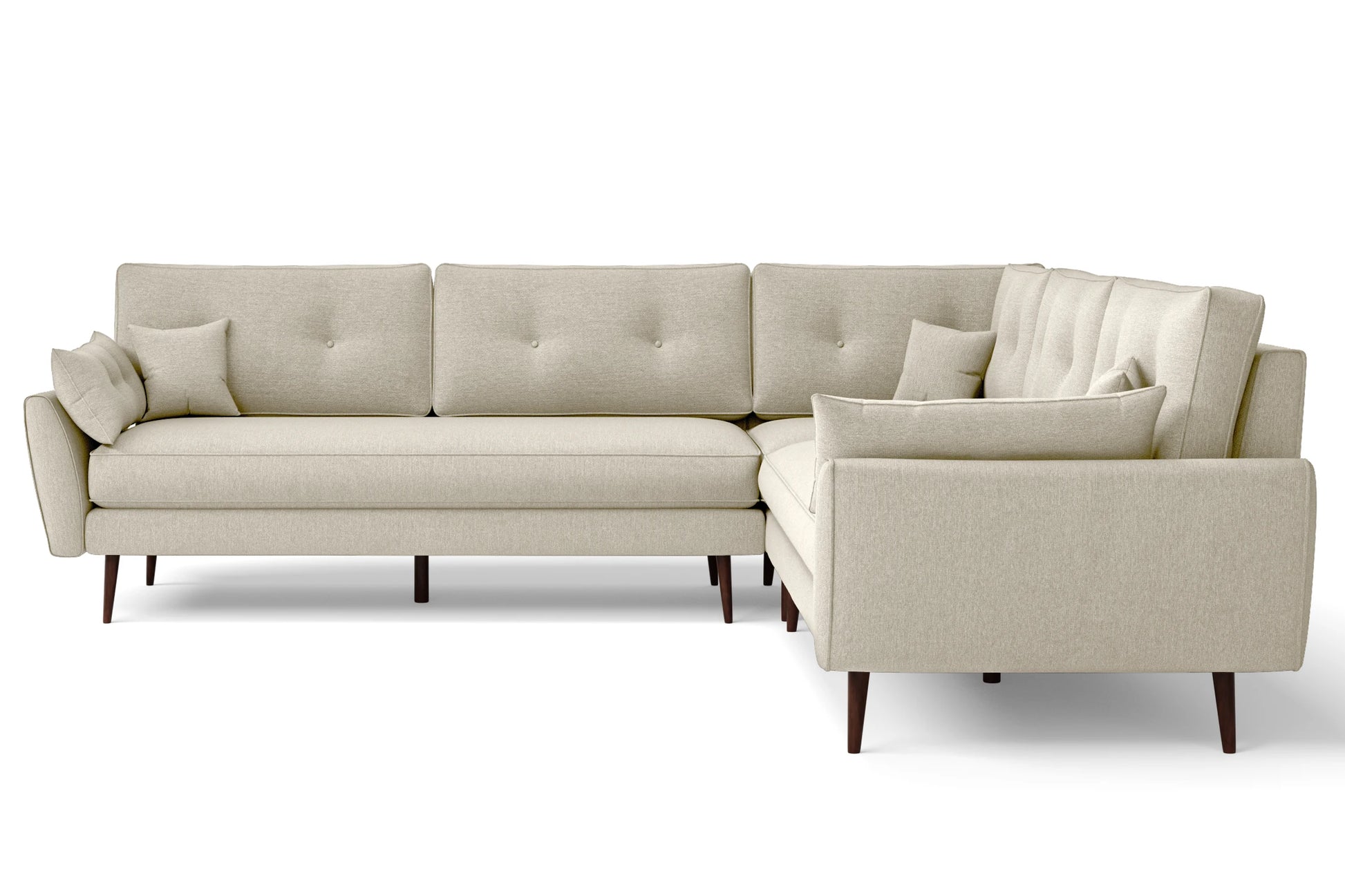 Avellino 5 Seater Corner Sofa Cream Linen Fabric