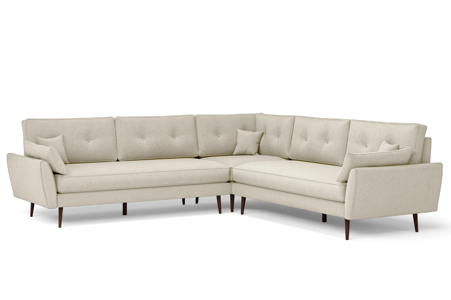 Avellino 5 Seater Corner Sofa Cream Linen Fabric