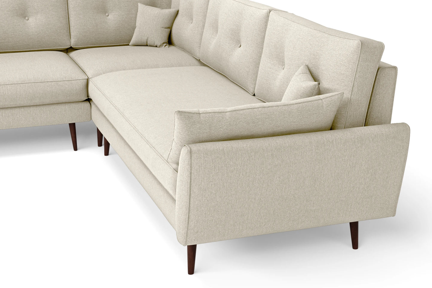 Avellino 5 Seater Corner Sofa Cream Linen Fabric