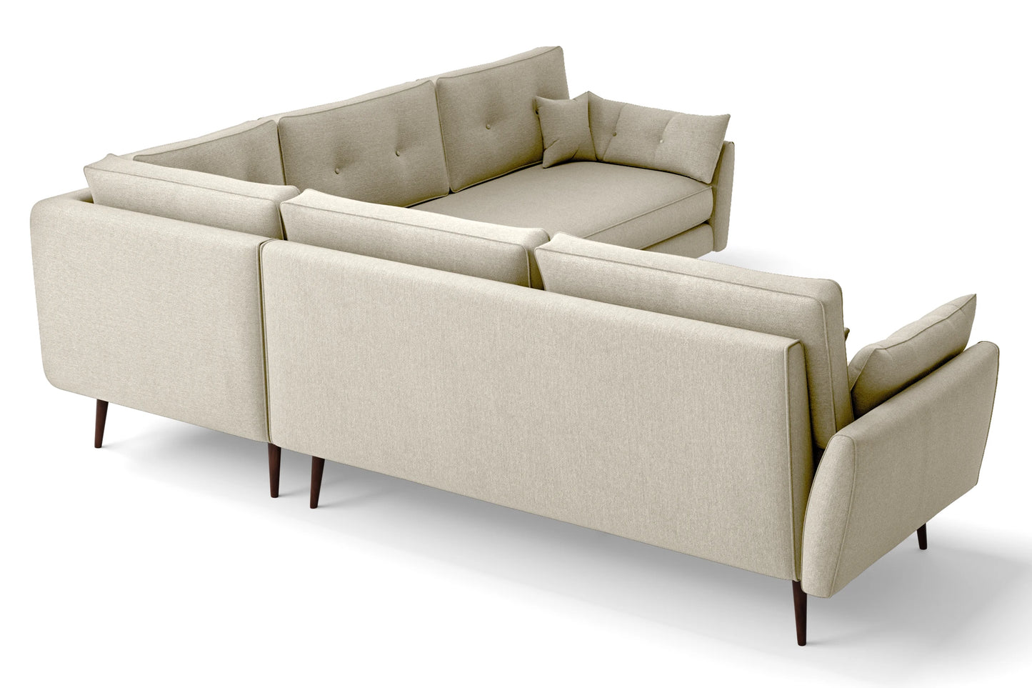 Avellino 5 Seater Corner Sofa Cream Linen Fabric