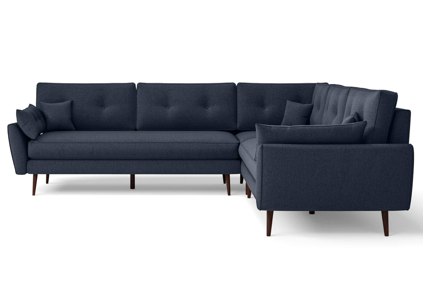 Avellino 5 Seater Corner Sofa Dark Blue Linen Fabric