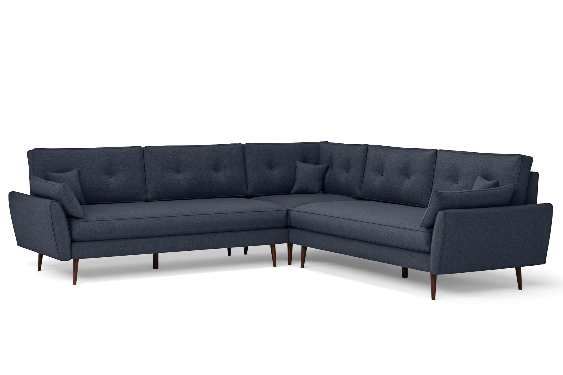 Avellino 5 Seater Corner Sofa Dark Blue Linen Fabric