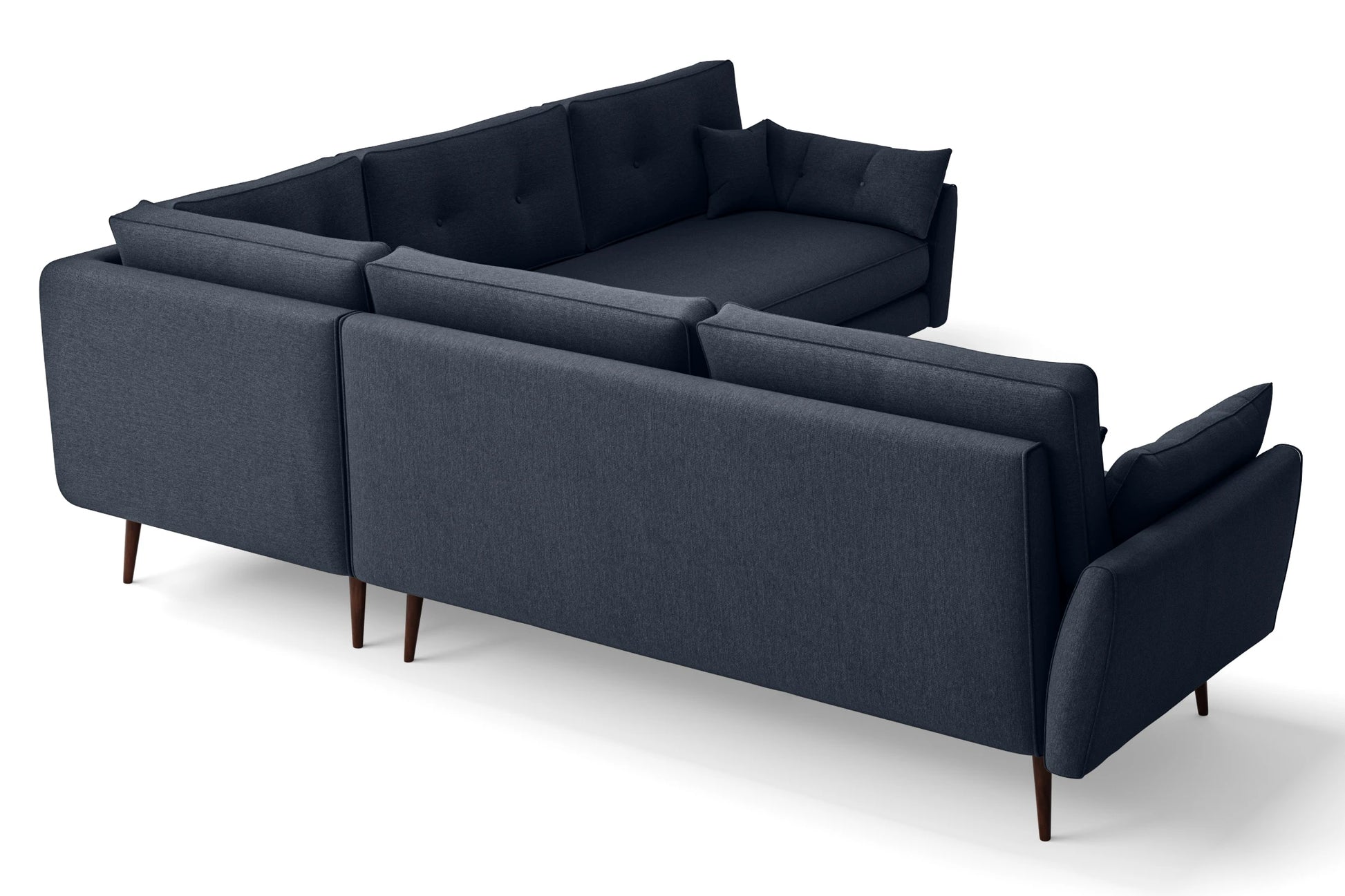 Avellino 5 Seater Corner Sofa Dark Blue Linen Fabric