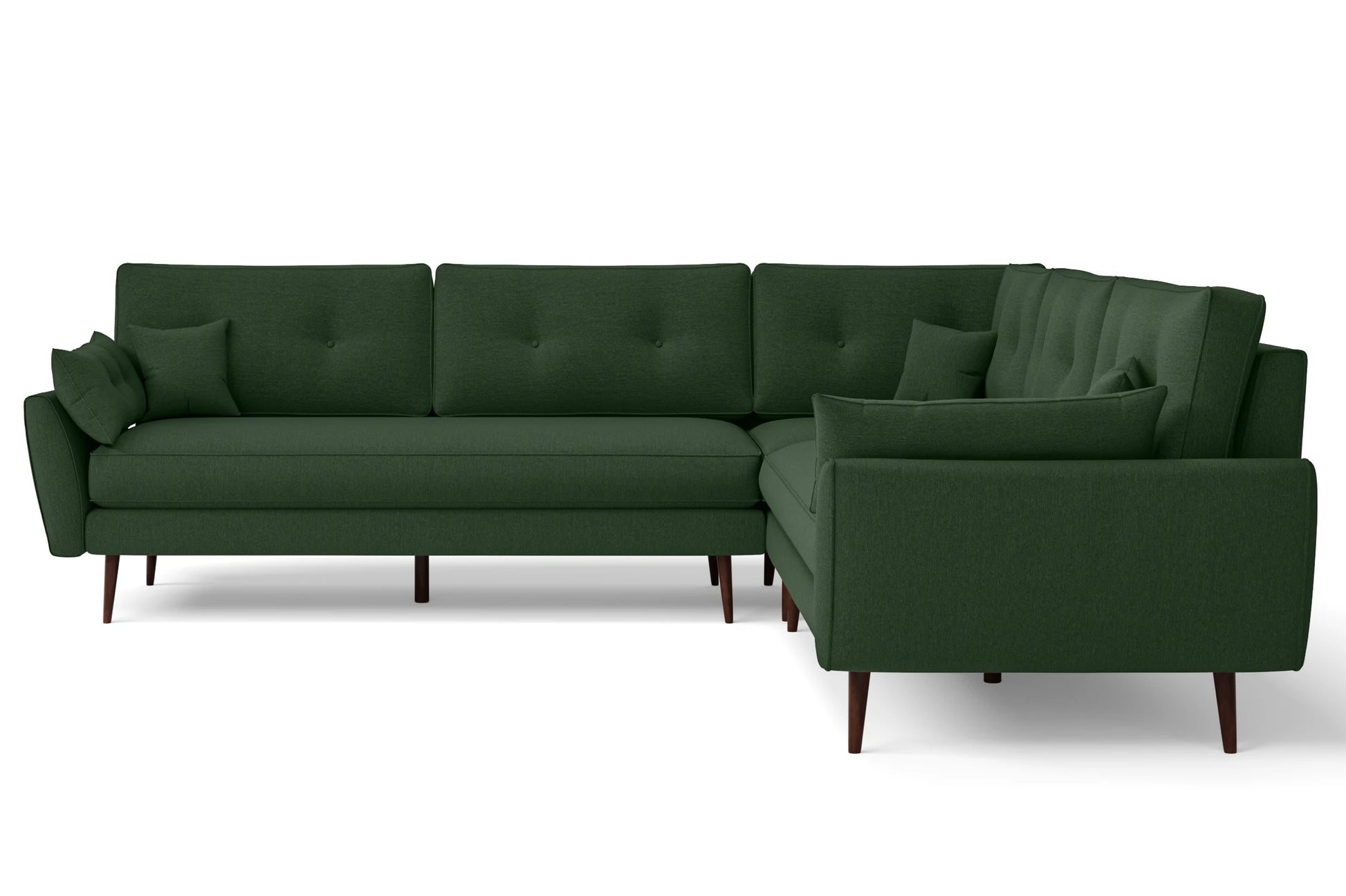 Avellino 5 Seater Corner Sofa Forest Green Linen Fabric