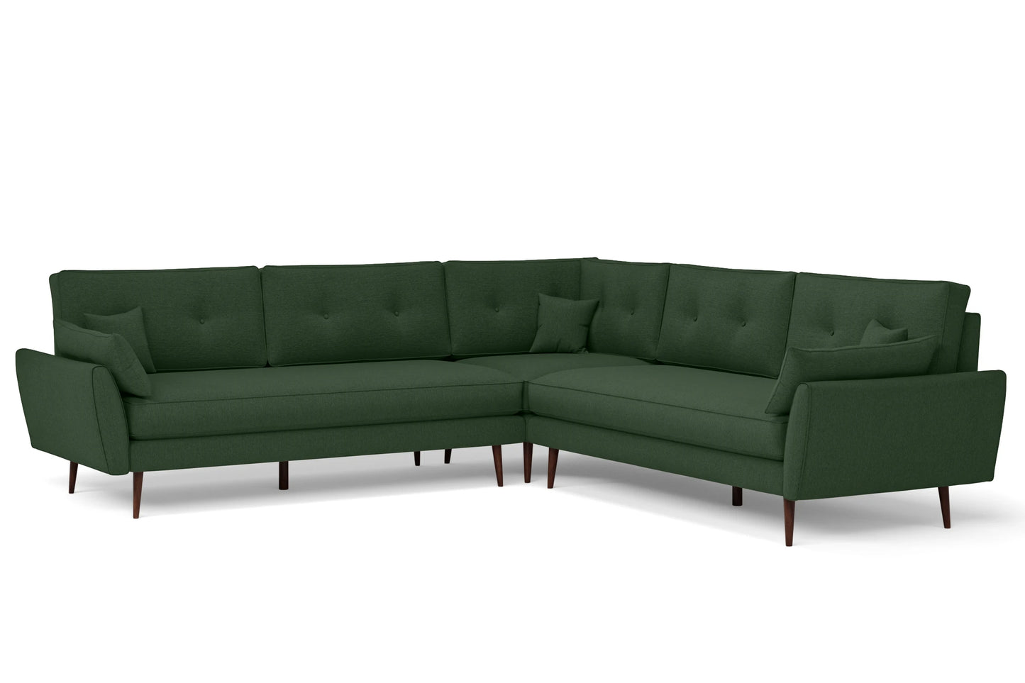 Avellino 5 Seater Corner Sofa Forest Green Linen Fabric