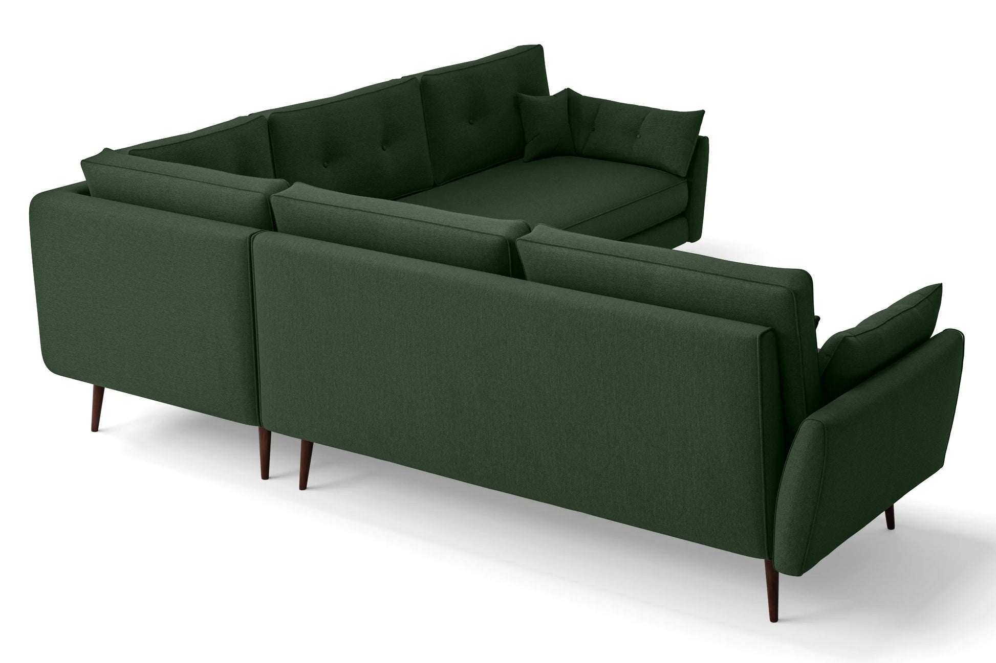 Avellino 5 Seater Corner Sofa Forest Green Linen Fabric