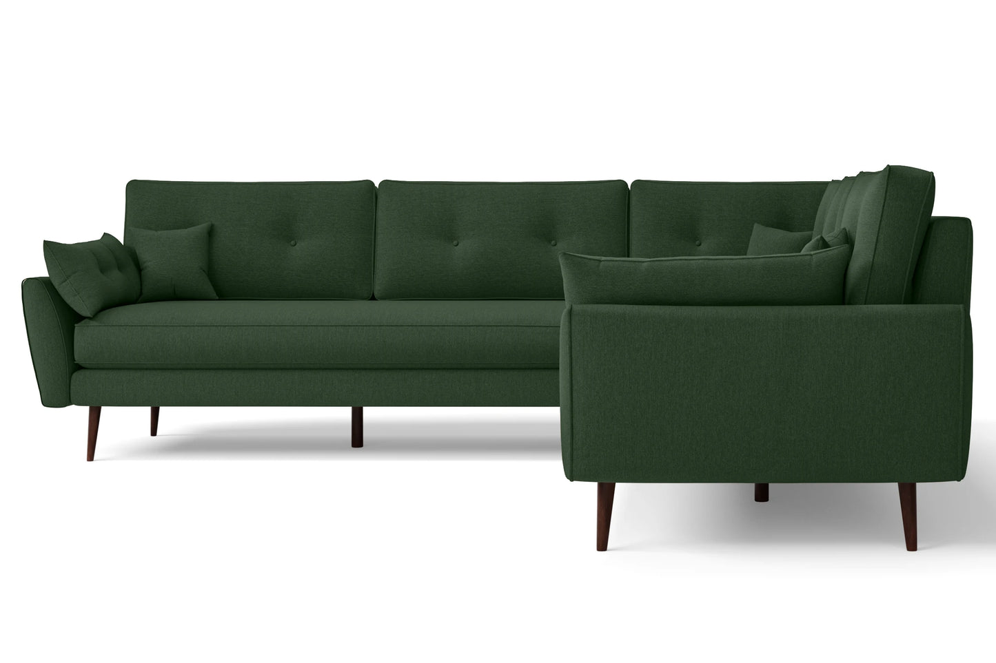 Avellino 5 Seater Corner Sofa Forest Green Linen Fabric