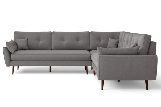 Avellino 5 Seater Corner Sofa Grey Linen Fabric