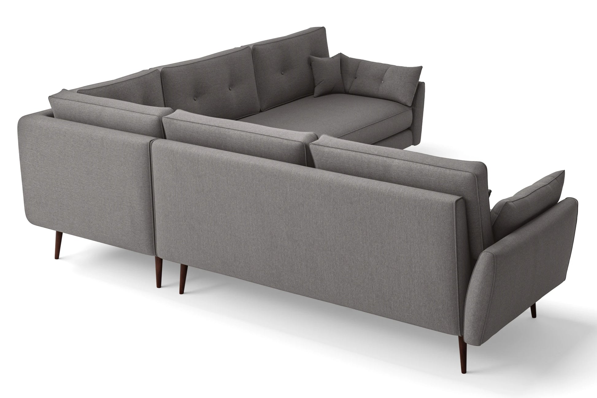 Avellino 5 Seater Corner Sofa Grey Linen Fabric