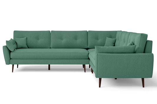 Avellino 5 Seater Corner Sofa Mint Green Linen Fabric