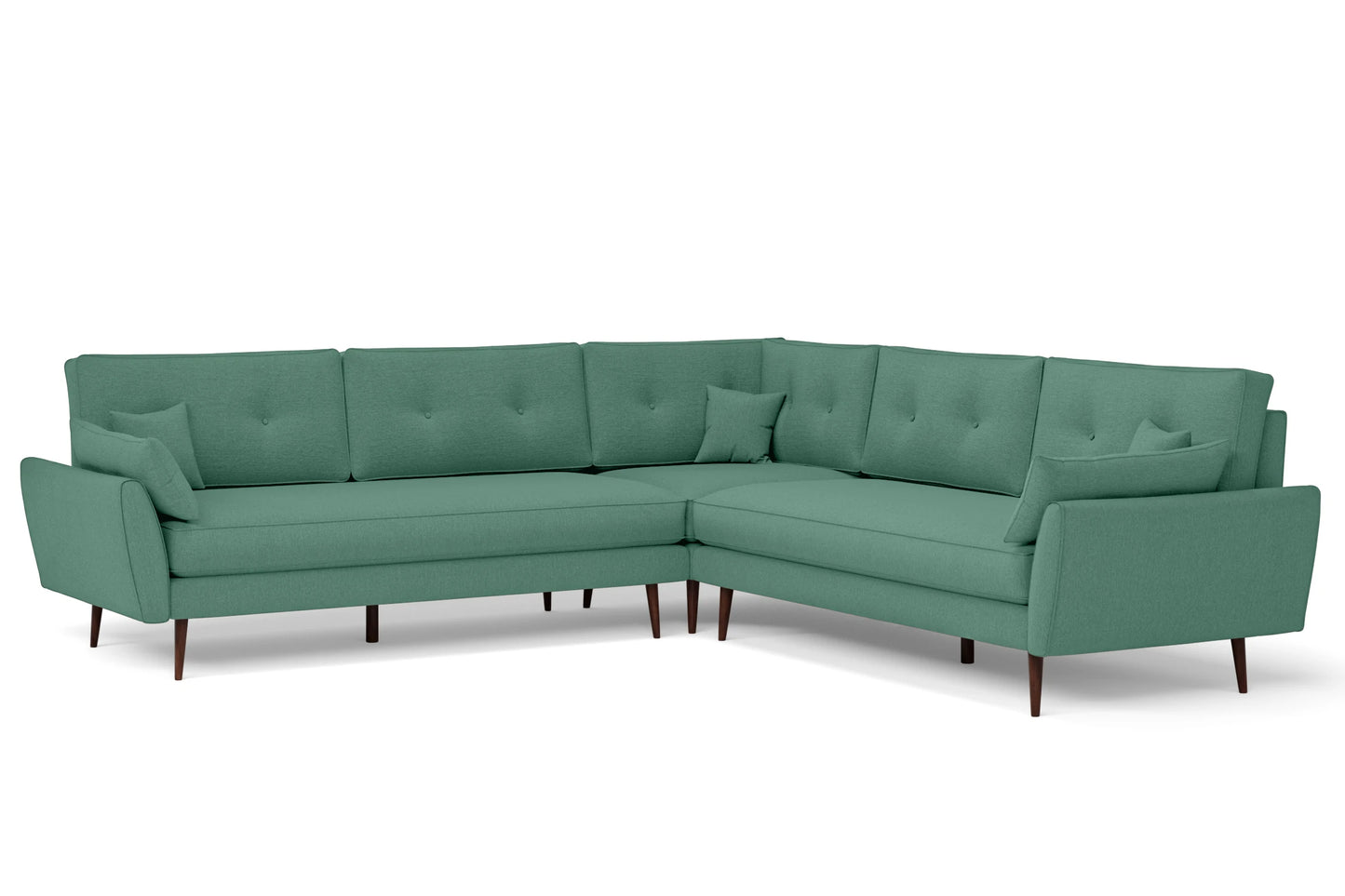 Avellino 5 Seater Corner Sofa Mint Green Linen Fabric