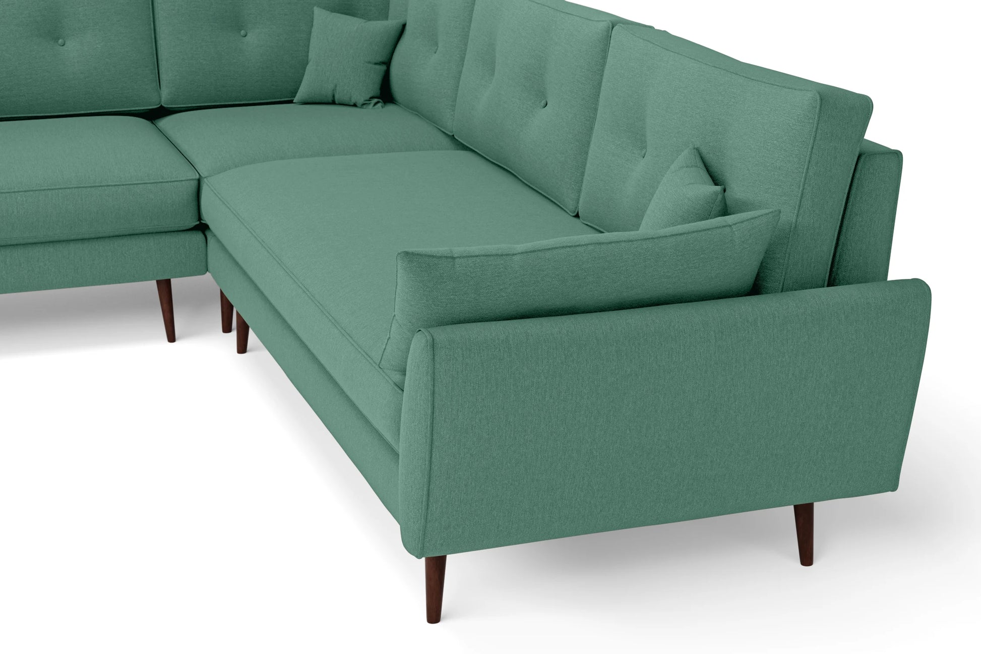 Avellino 5 Seater Corner Sofa Mint Green Linen Fabric