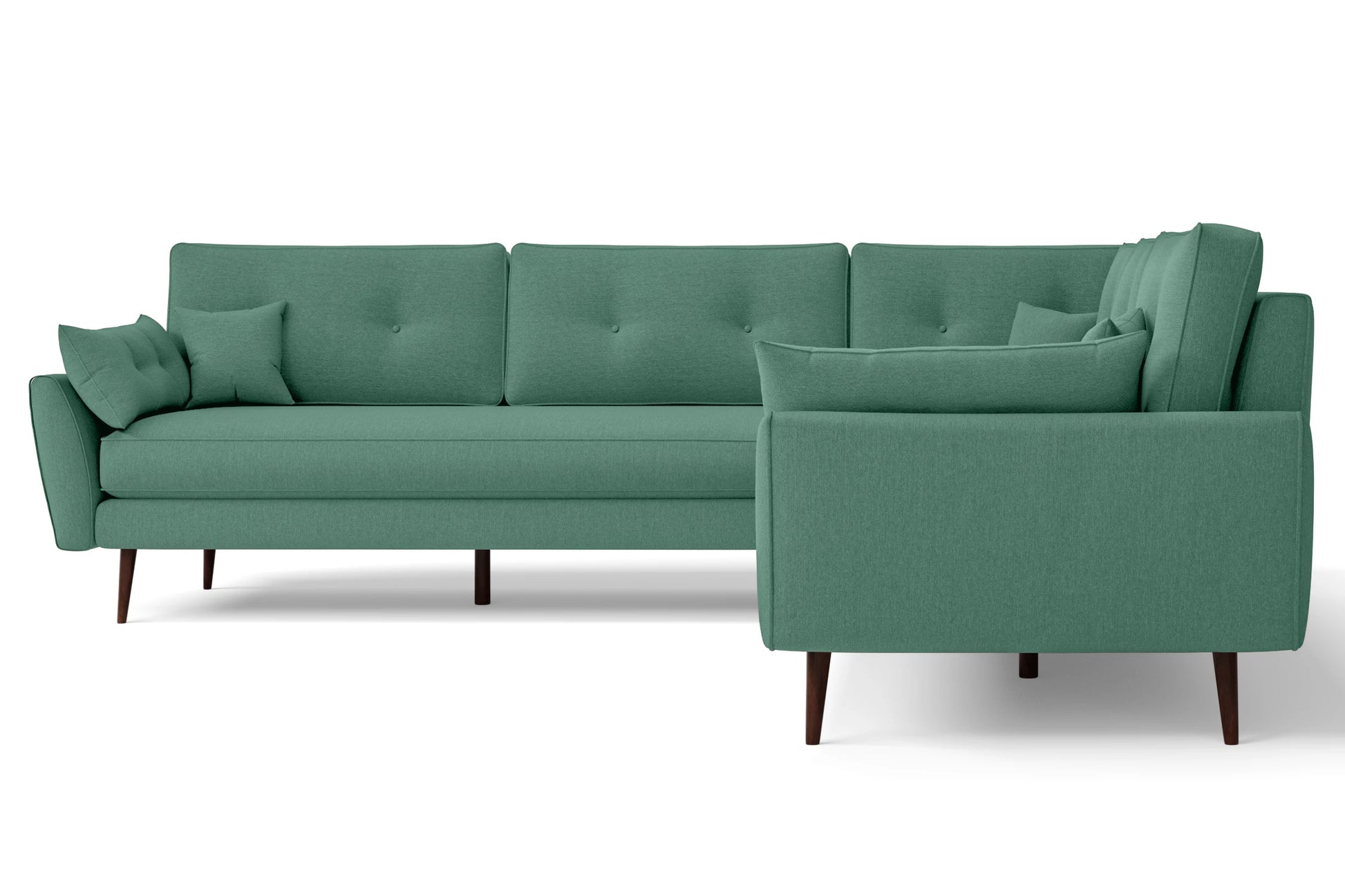 Avellino 5 Seater Corner Sofa Mint Green Linen Fabric