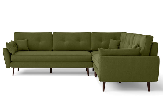 Avellino 5 Seater Corner Sofa Olive Linen Fabric