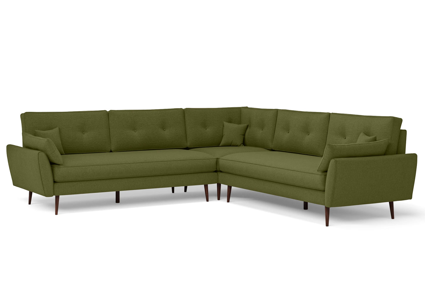 Avellino 5 Seater Corner Sofa Olive Linen Fabric