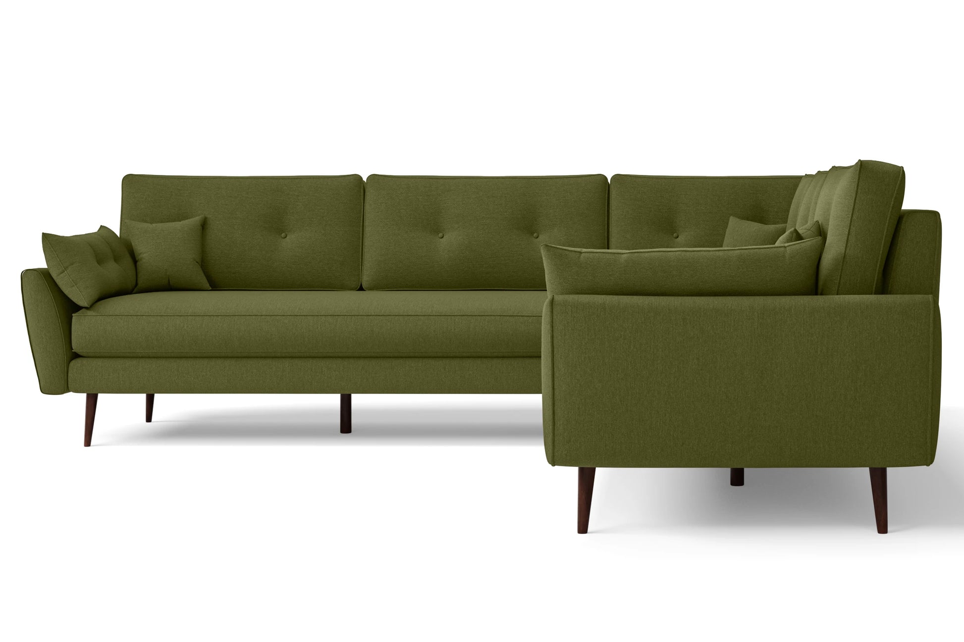 Avellino 5 Seater Corner Sofa Olive Linen Fabric