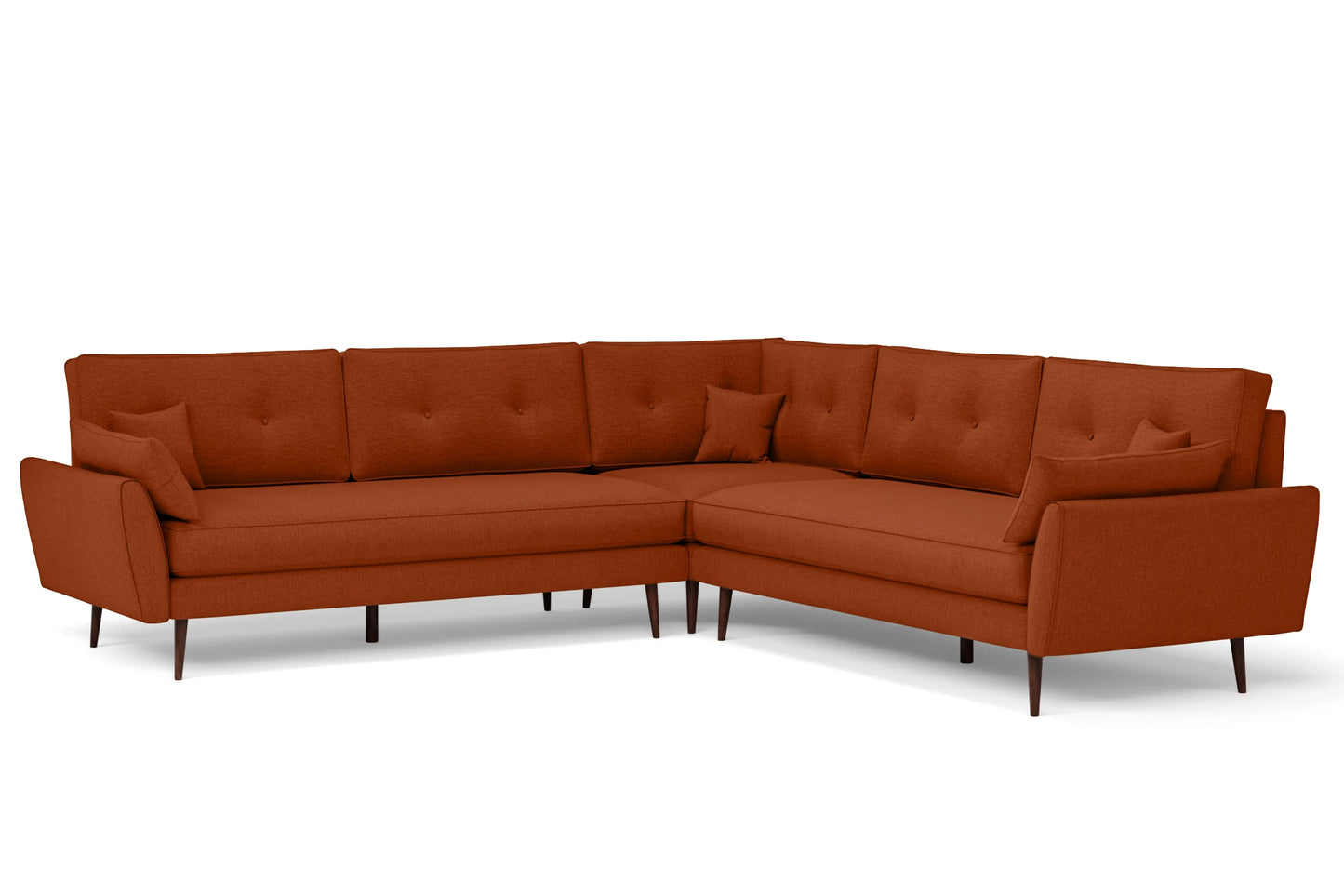 Avellino 5 Seater Corner Sofa Orange Linen Fabric