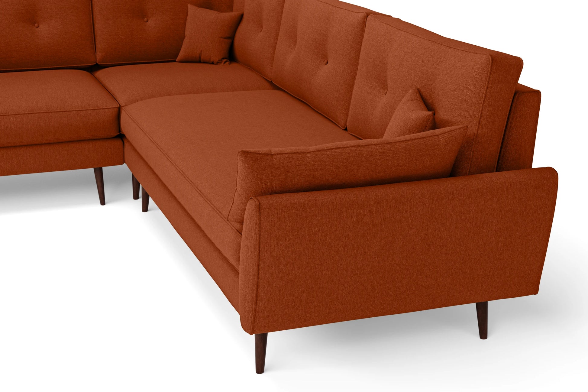 Avellino 5 Seater Corner Sofa Orange Linen Fabric