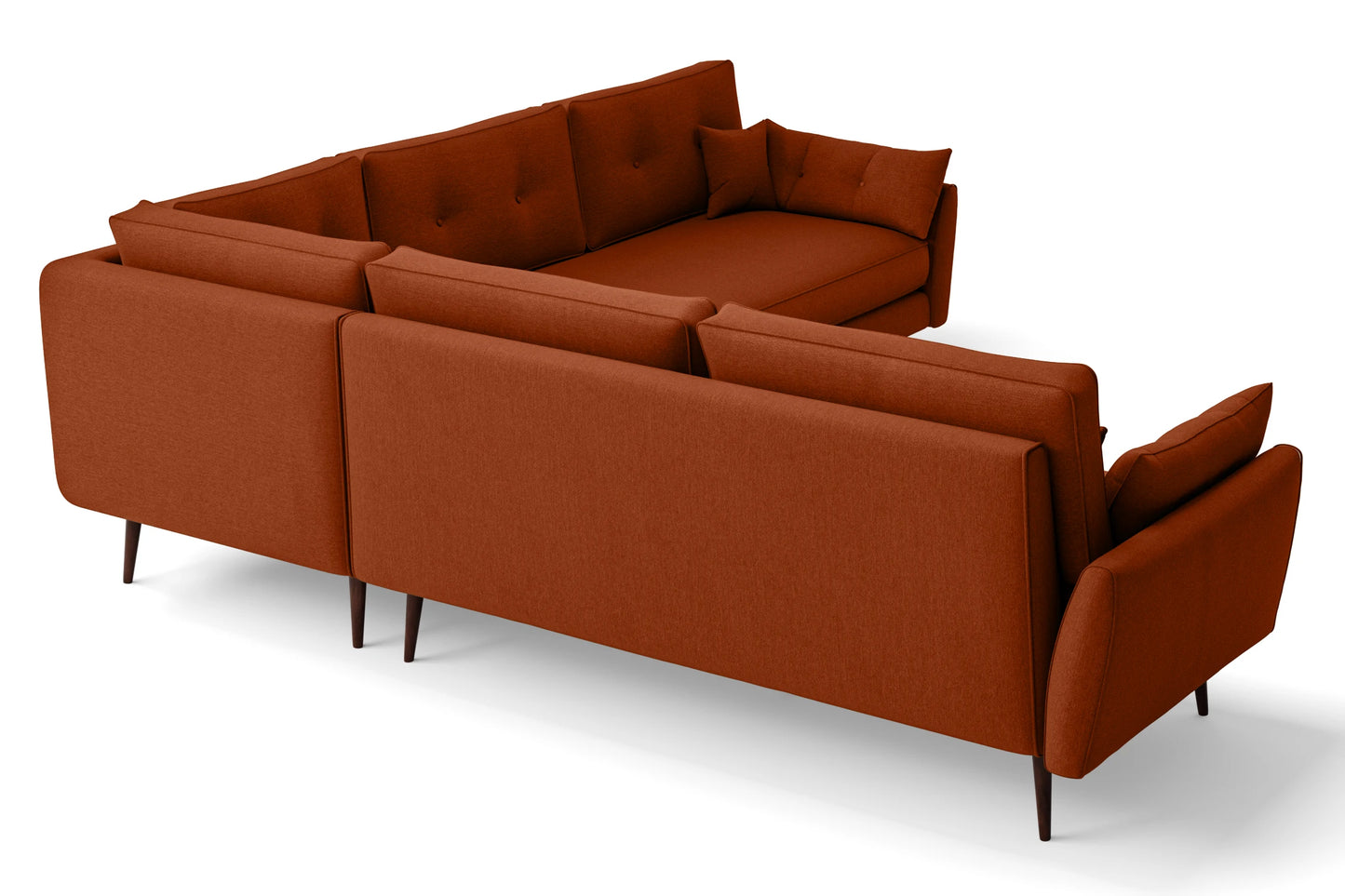 Avellino 5 Seater Corner Sofa Orange Linen Fabric