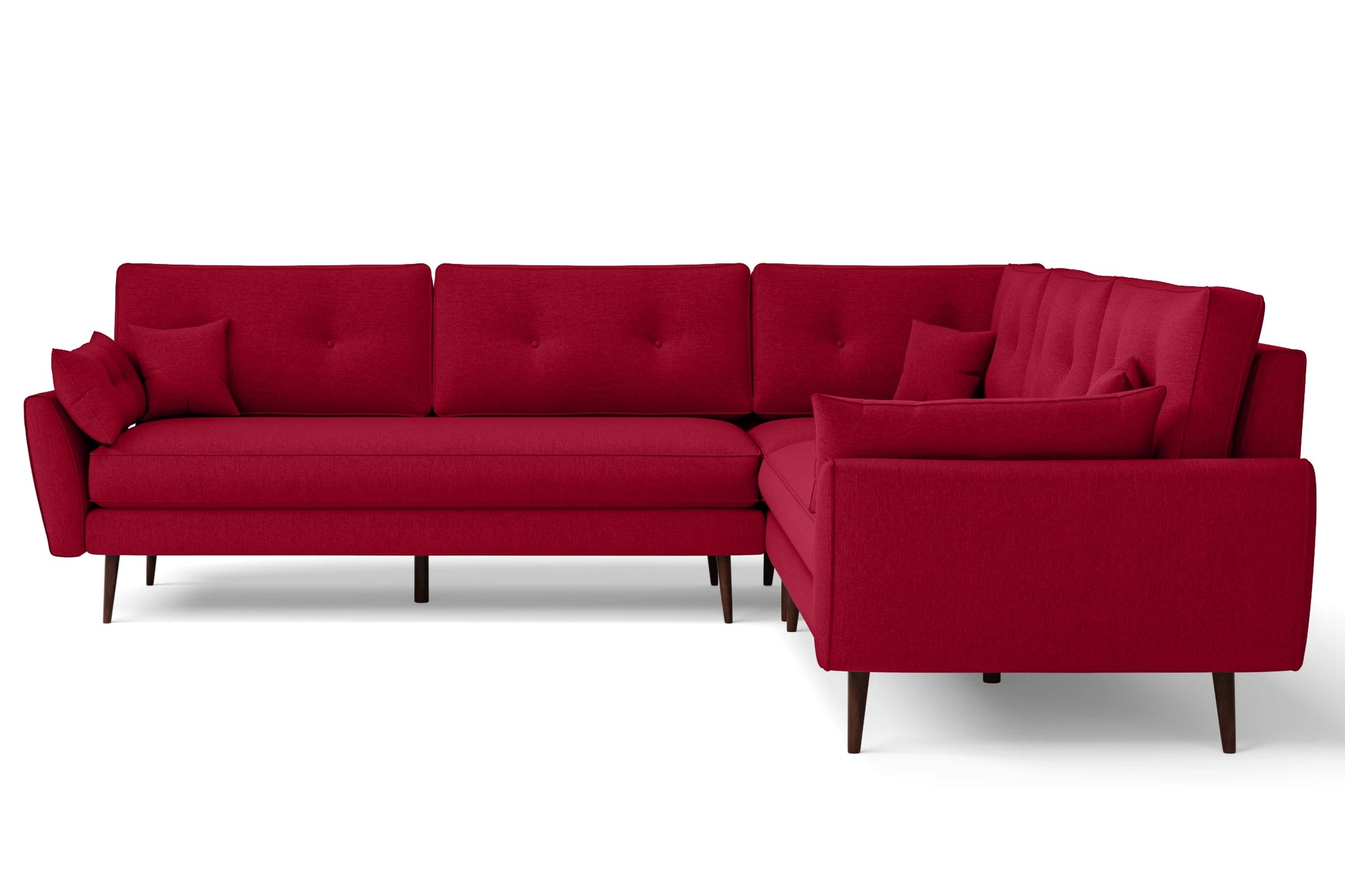 Avellino 5 Seater Corner Sofa Red Linen Fabric