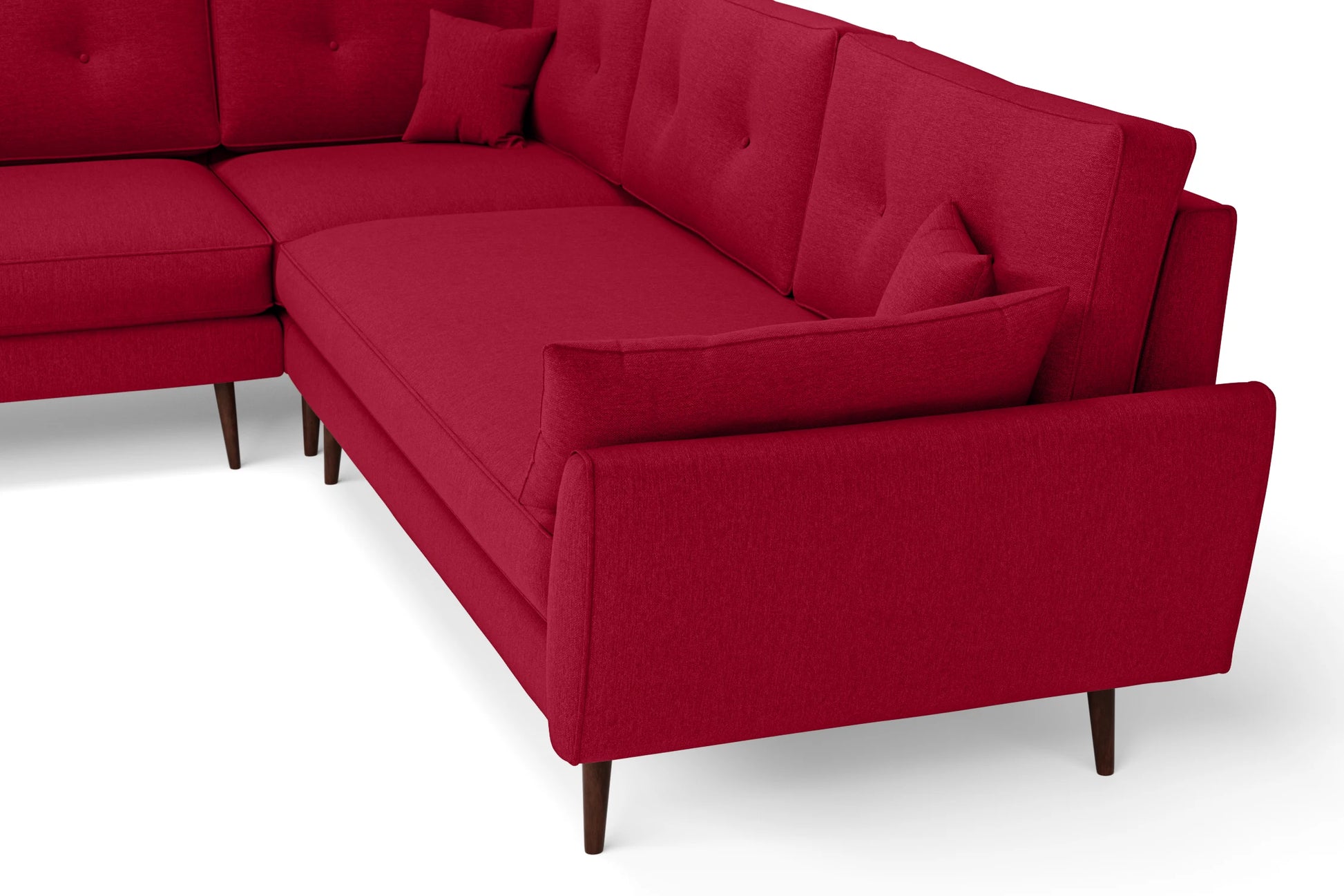 Avellino 5 Seater Corner Sofa Red Linen Fabric