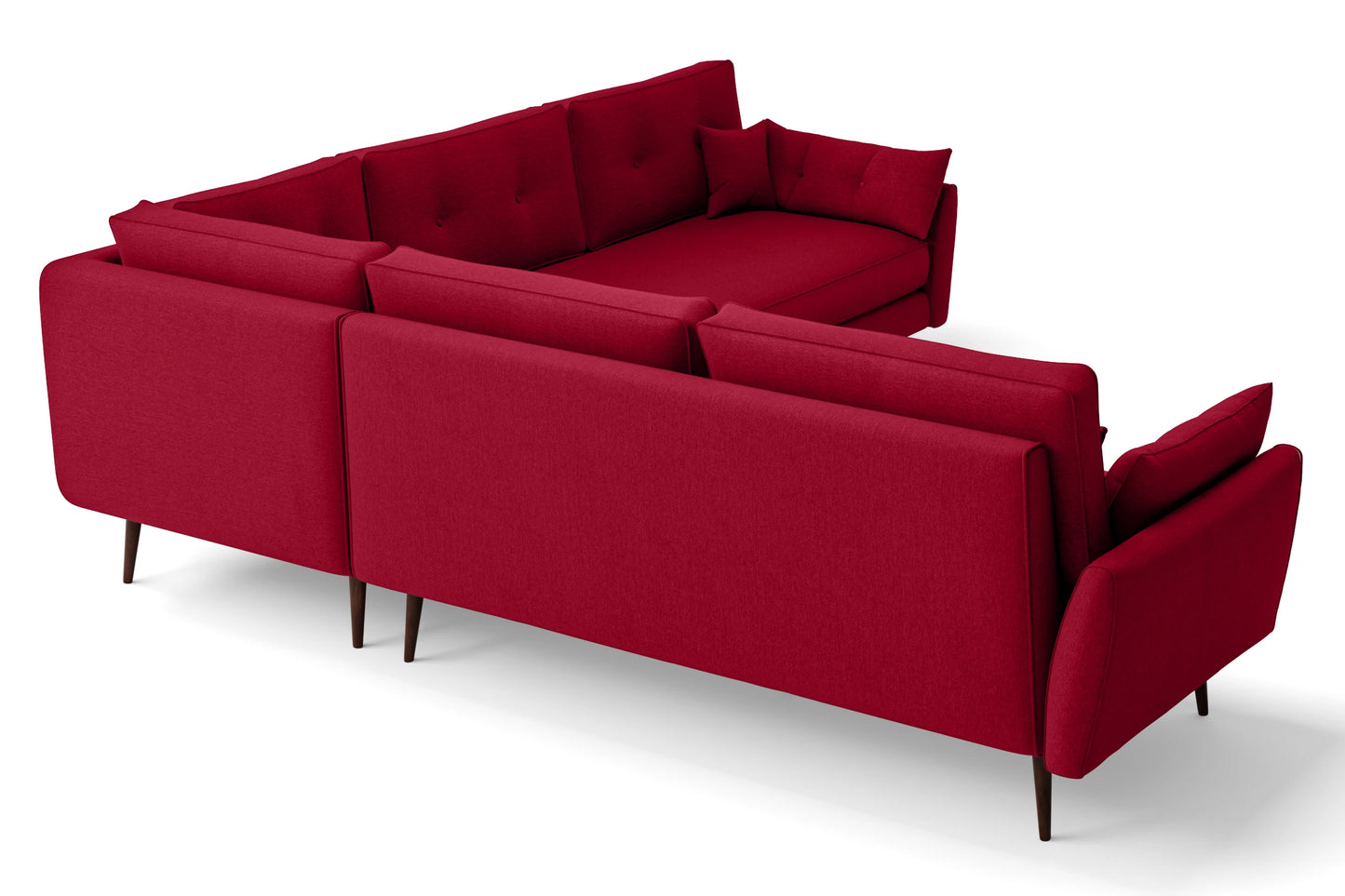 Avellino 5 Seater Corner Sofa Red Linen Fabric