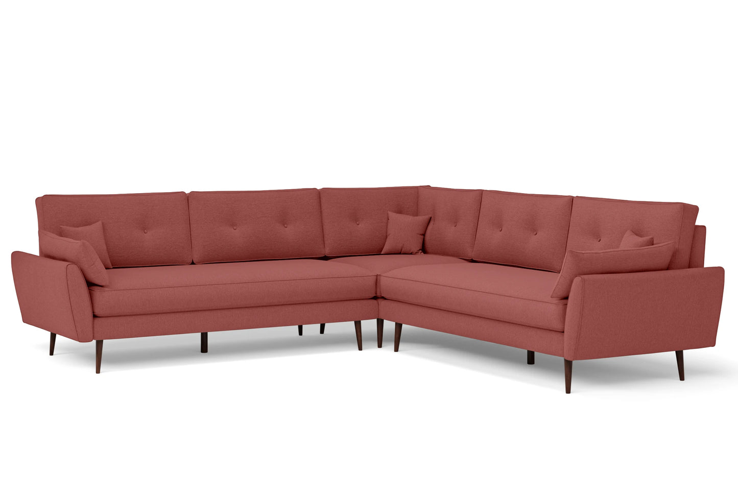 Avellino 5 Seater Corner Sofa Rose Pink Linen Fabric