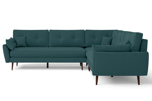 Avellino 5 Seater Corner Sofa Teal Linen Fabric