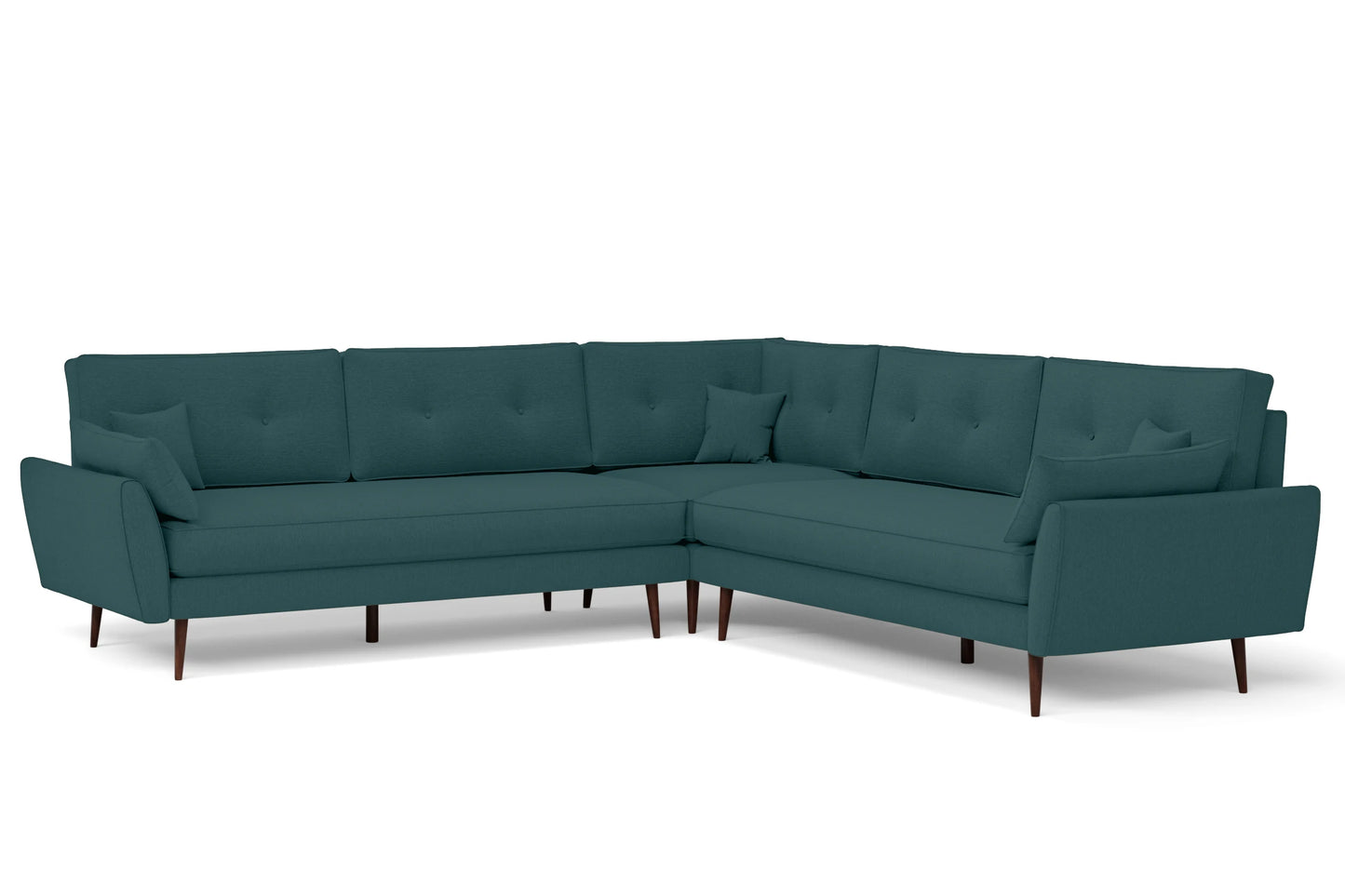 Avellino 5 Seater Corner Sofa Teal Linen Fabric