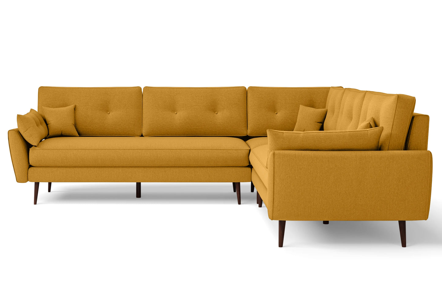 Avellino 5 Seater Corner Sofa Yellow Linen Fabric