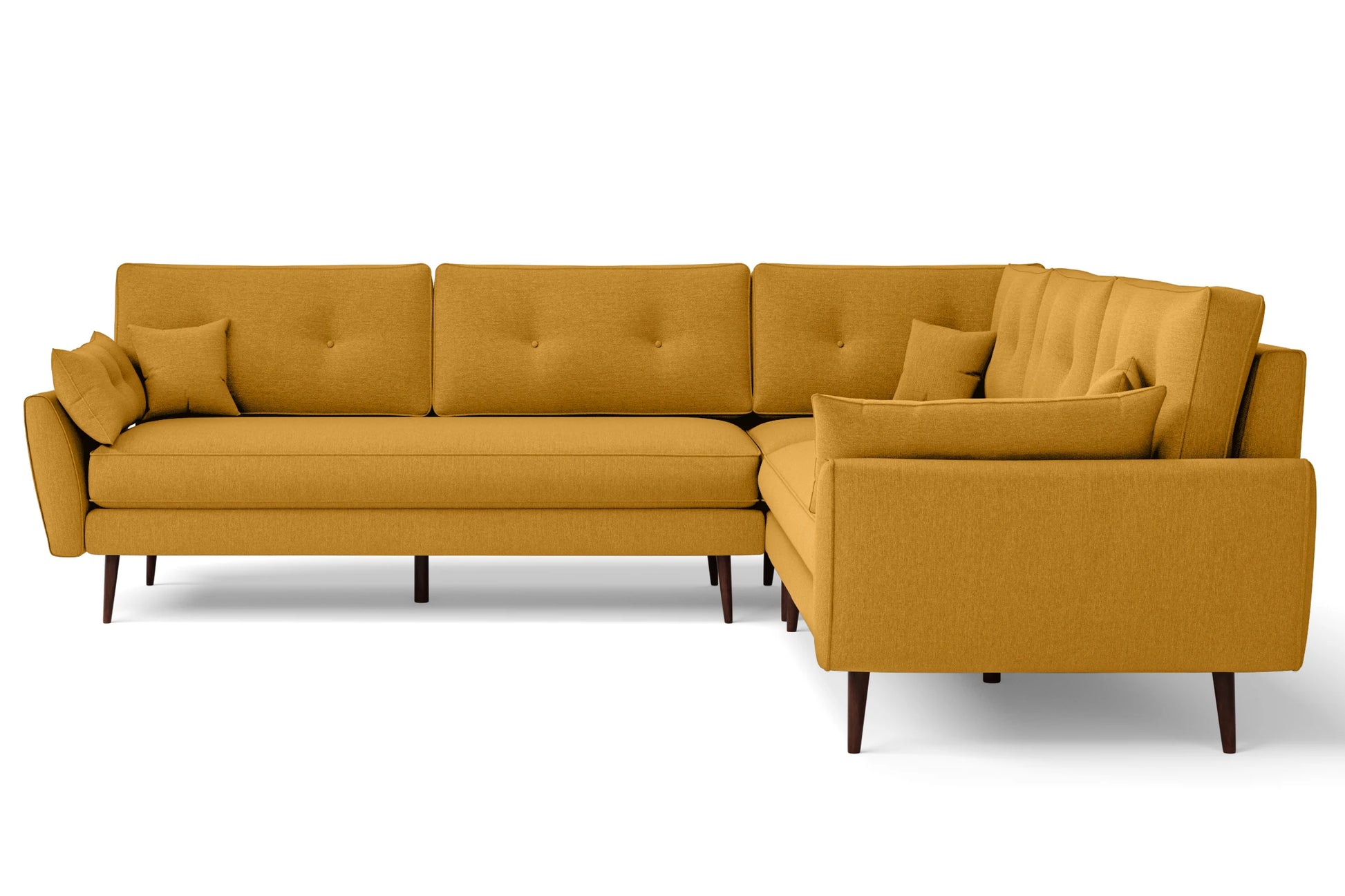 Avellino 5 Seater Corner Sofa Yellow Linen Fabric