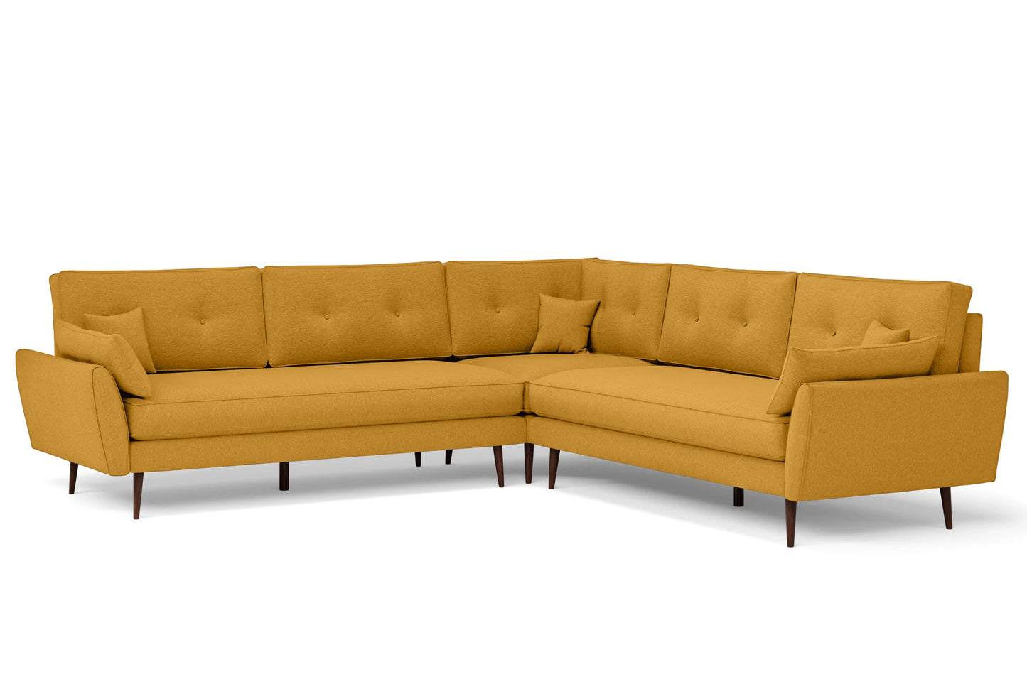 Avellino 5 Seater Corner Sofa Yellow Linen Fabric