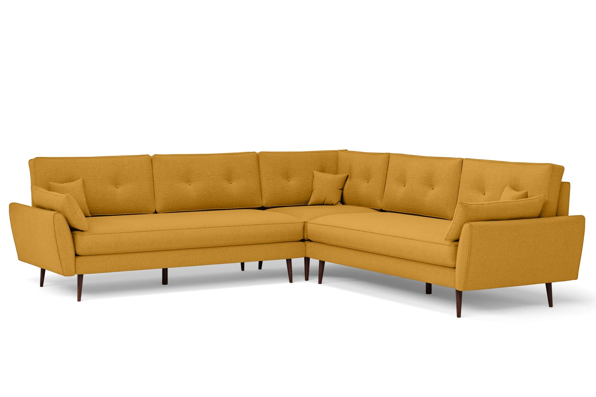 Avellino 5 Seater Corner Sofa Yellow Linen Fabric