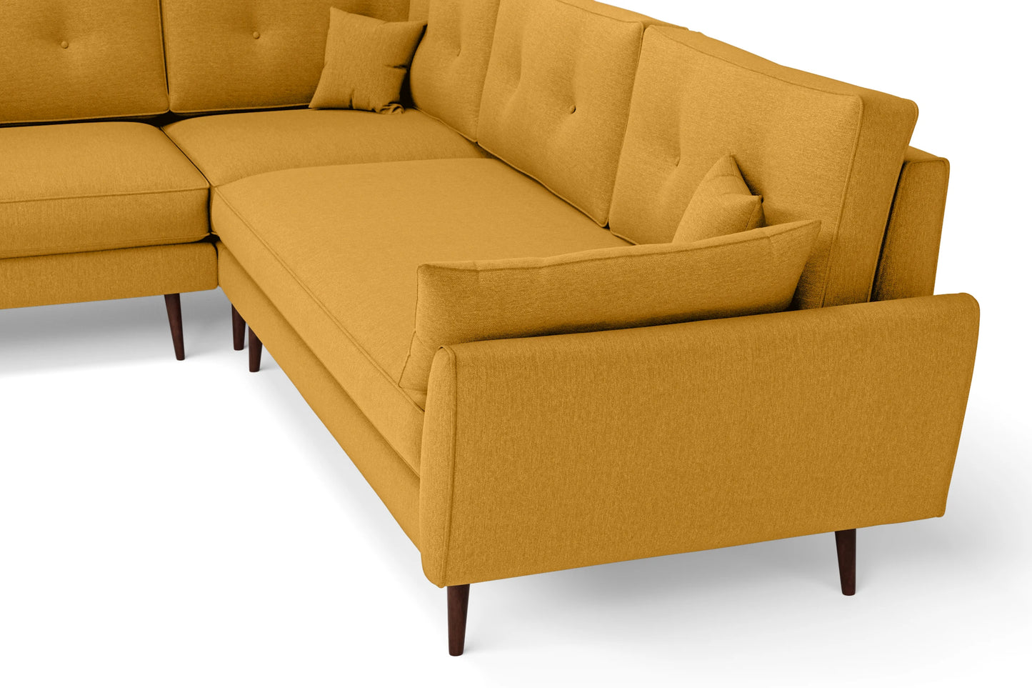 Avellino 5 Seater Corner Sofa Yellow Linen Fabric