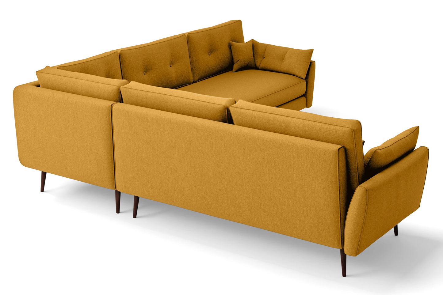 Avellino 5 Seater Corner Sofa Yellow Linen Fabric