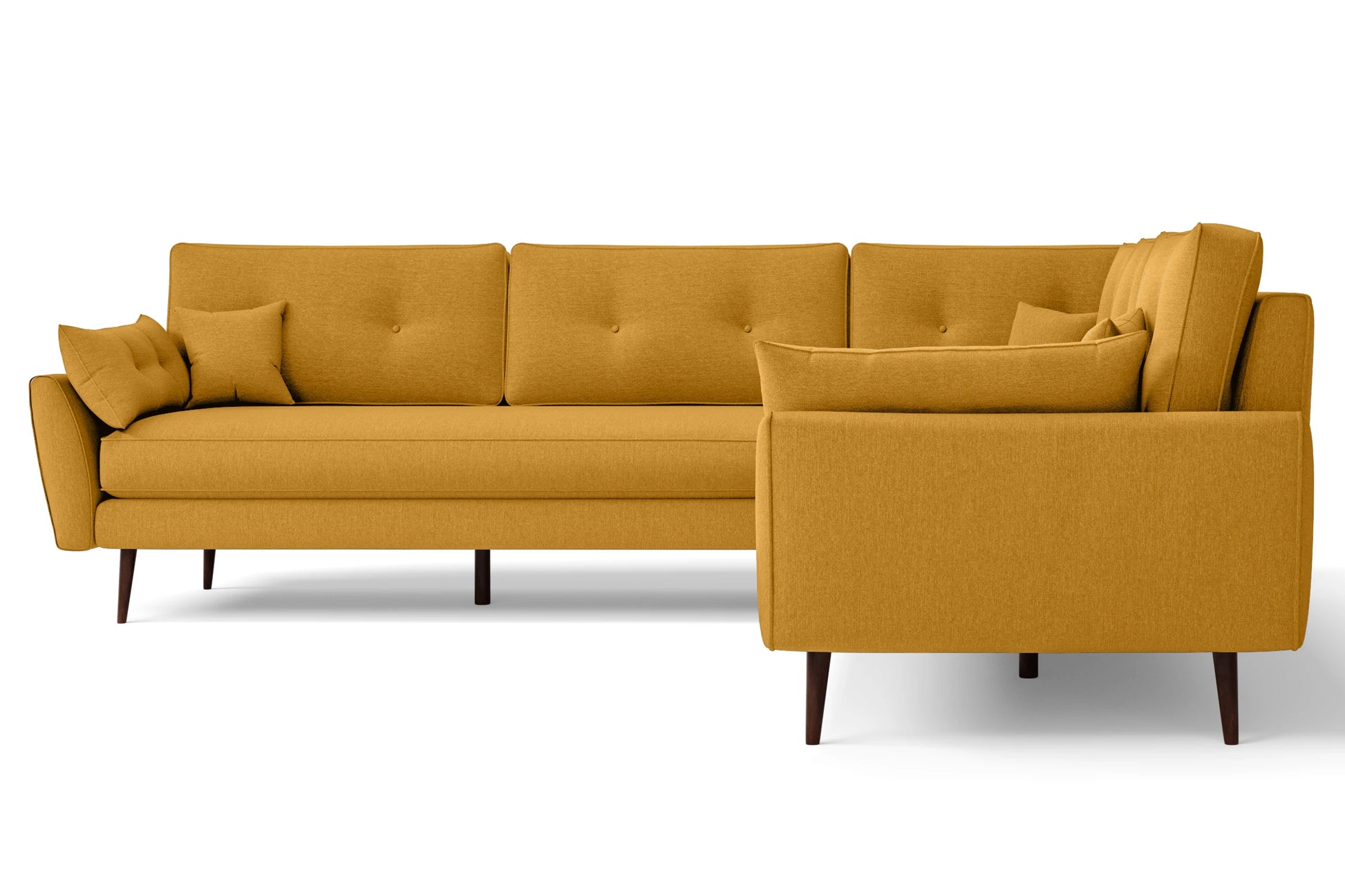 Avellino 5 Seater Corner Sofa Yellow Linen Fabric