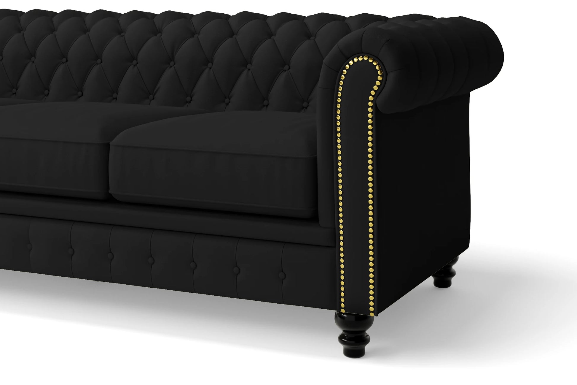 Aversa 2 Seater Sofa Black Leather