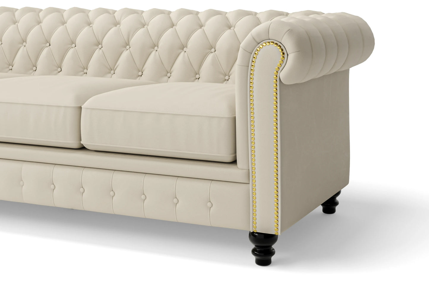 Aversa 2 Seater Sofa Cream Leather