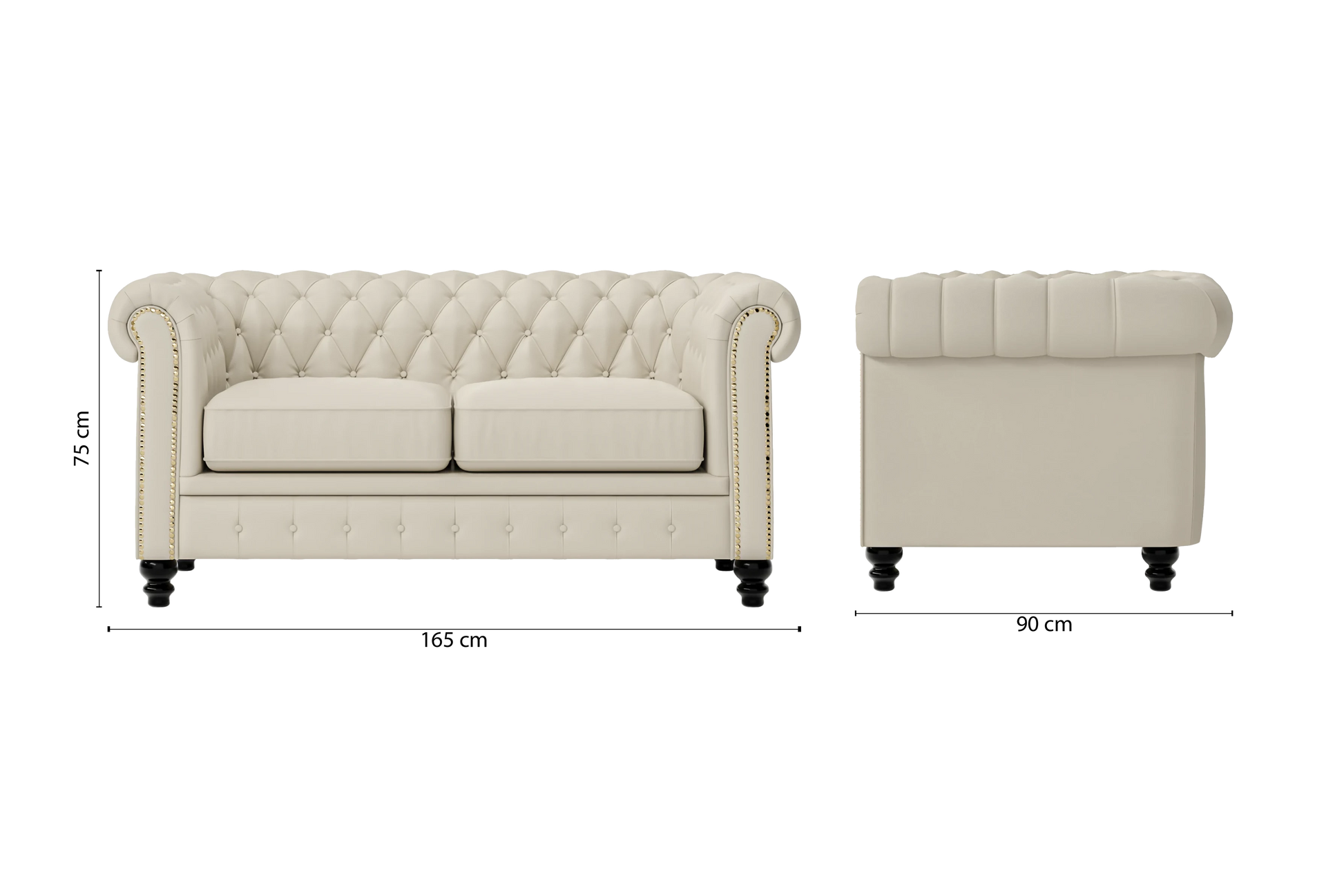 Aversa 2 Seater Sofa Cream Leather