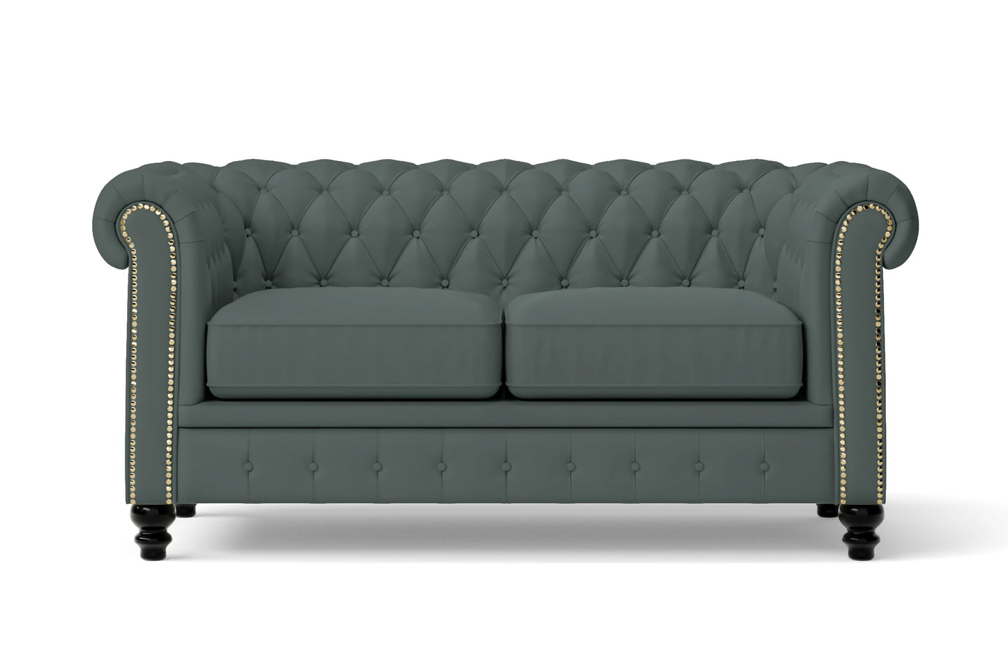 Aversa 2 Seater Sofa Dusky Turquoise Leather