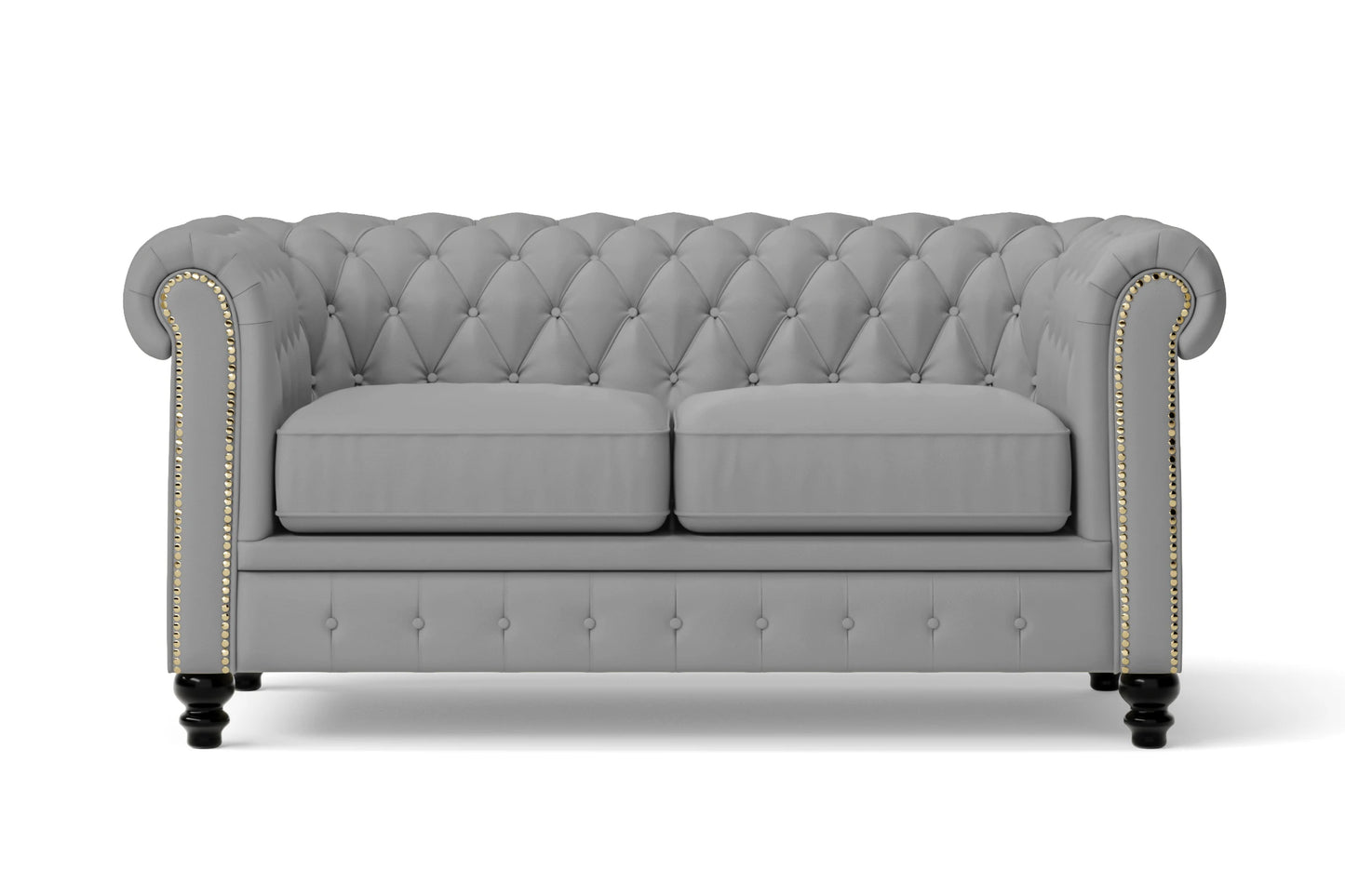 Aversa 2 Seater Sofa Grey Leather