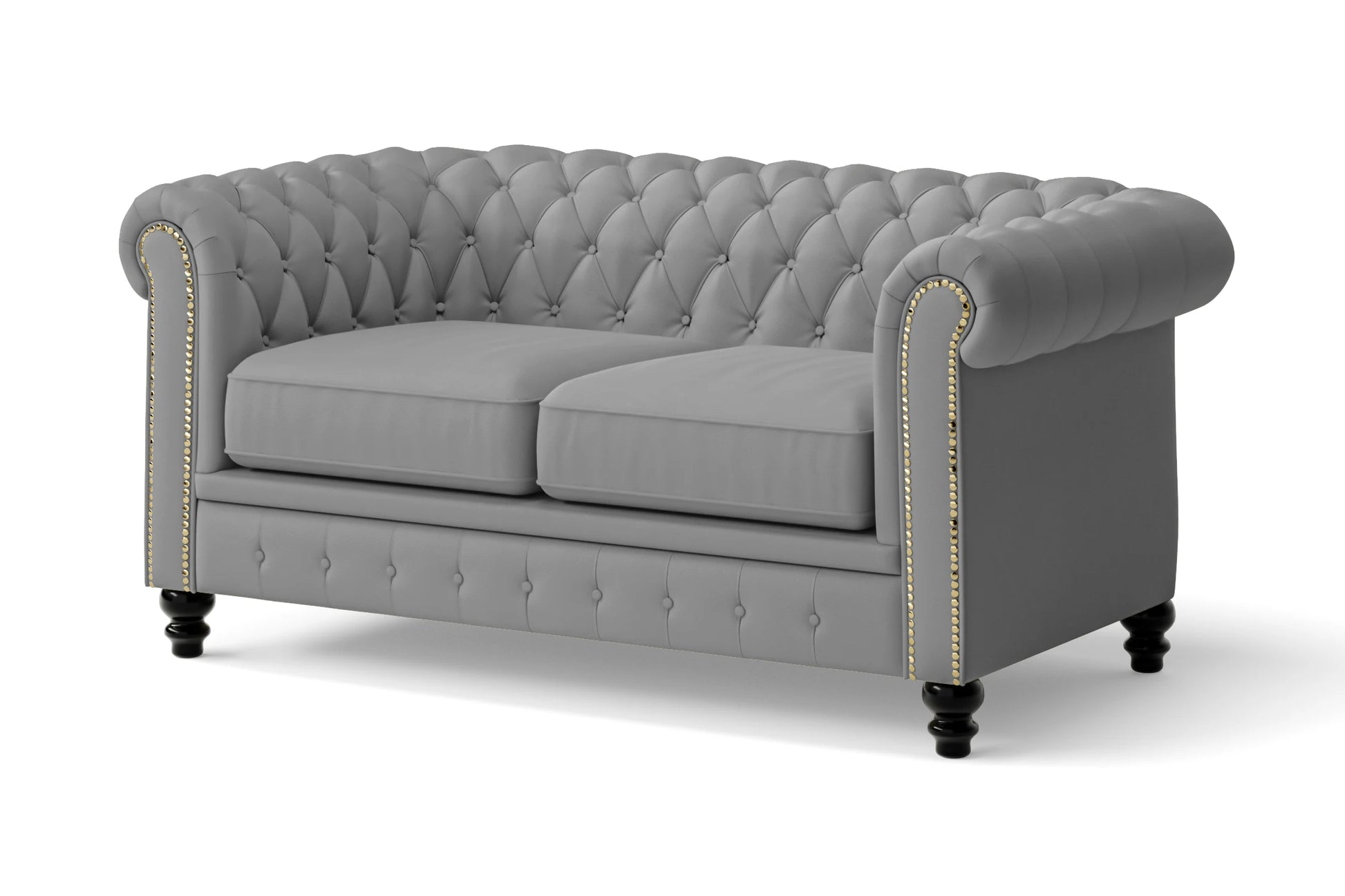 Aversa 2 Seater Sofa Grey Leather