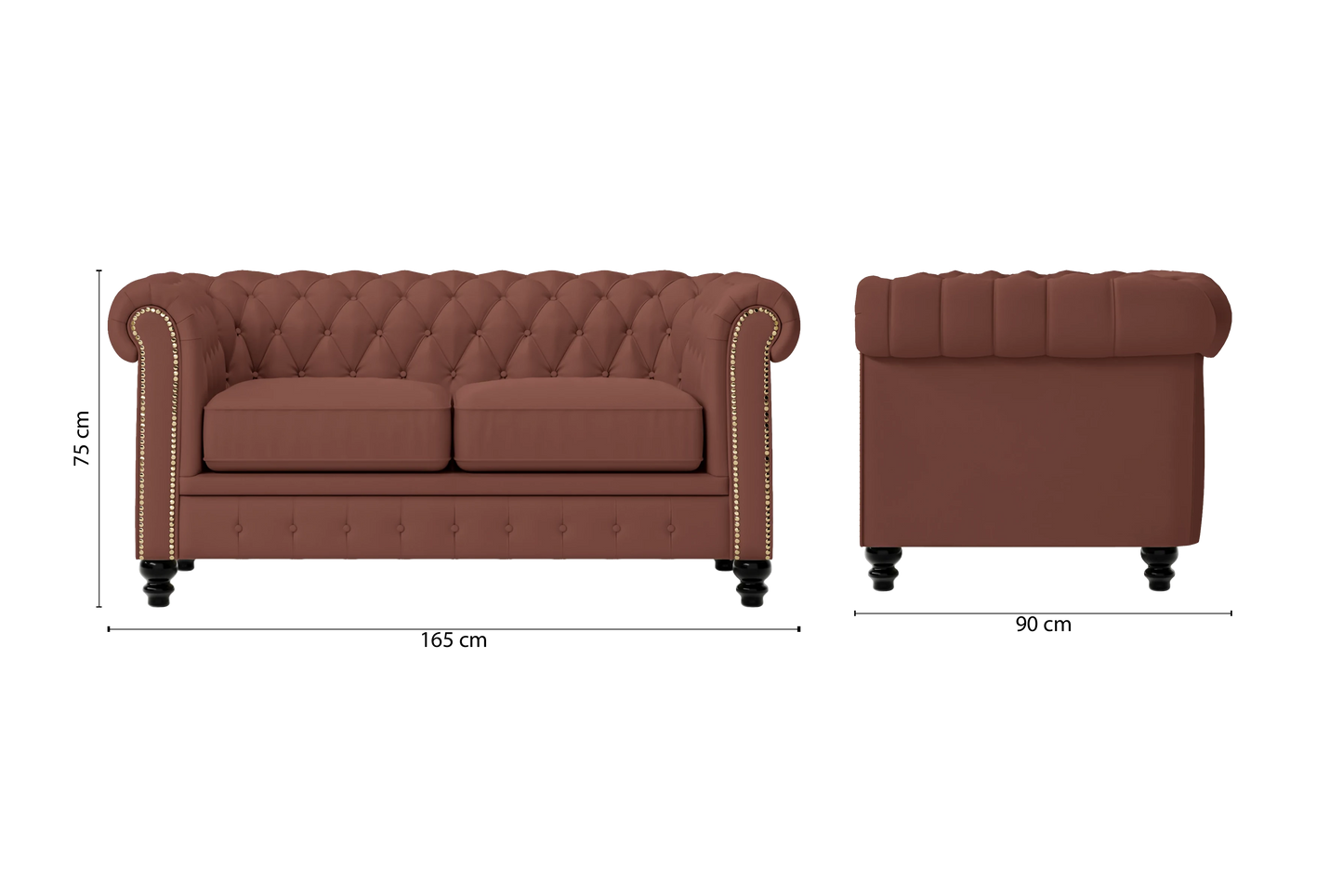 Aversa 2 Seater Sofa Mauve Leather