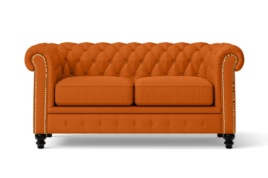 Aversa 2 Seater Sofa Orange Leather