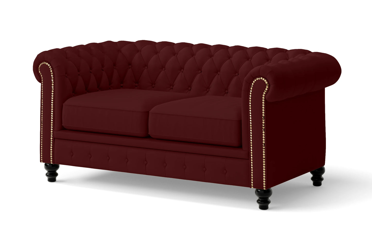 Aversa 2 Seater Sofa Red Leather