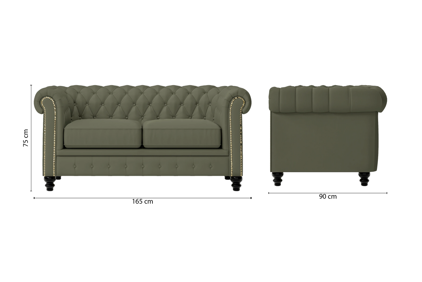 Aversa 2 Seater Sofa Sage Leather